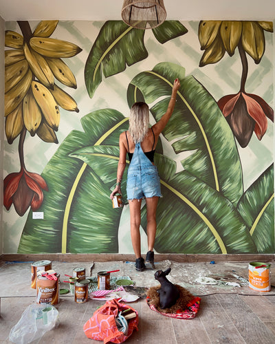 PEPALLAMA MURAL TROPICAL ARTIST PAINTING CUSTOM ARTWORK CREATIVE WELLNESS CURATE A LIFE THAT IS A WORK OF ART