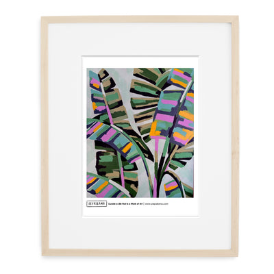pepallama colorful abstract banana leaf art print