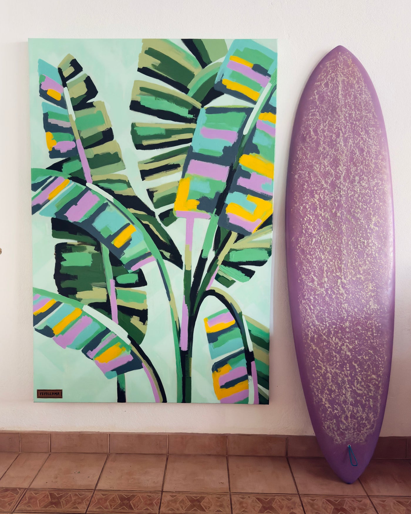 pepallama is a Costa Rica based surf artist painting original tropical artwork on canvas and murals