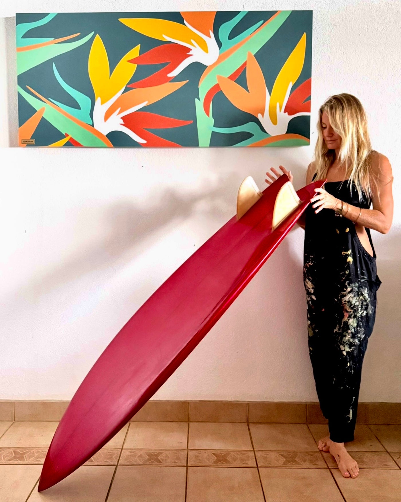 Original painting by surf artist pepallama, contemporary art from Costa Rica
