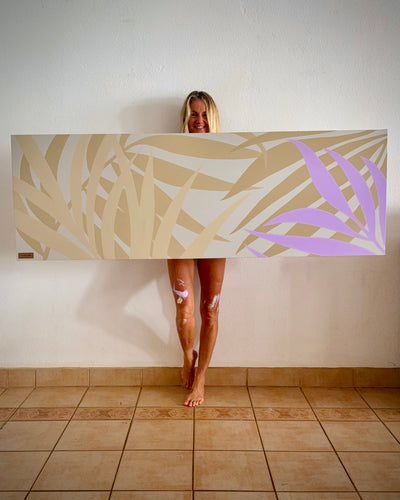 original tropical neutral palette painting on canvas by pepallama in Costa Rica artist